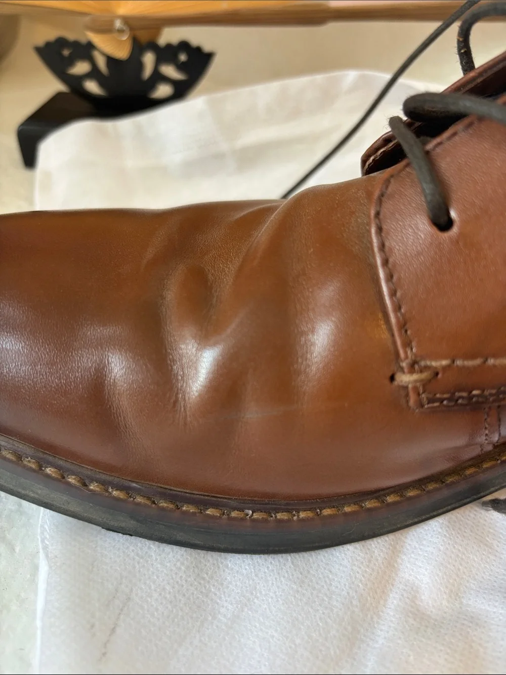 Men's Cognac Leather Derby Shoes